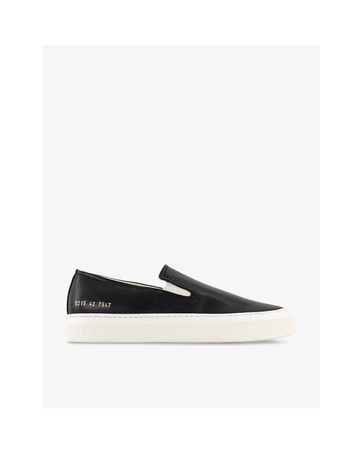 Common Projects Black Number-print Leather Slip-on Trainers for men