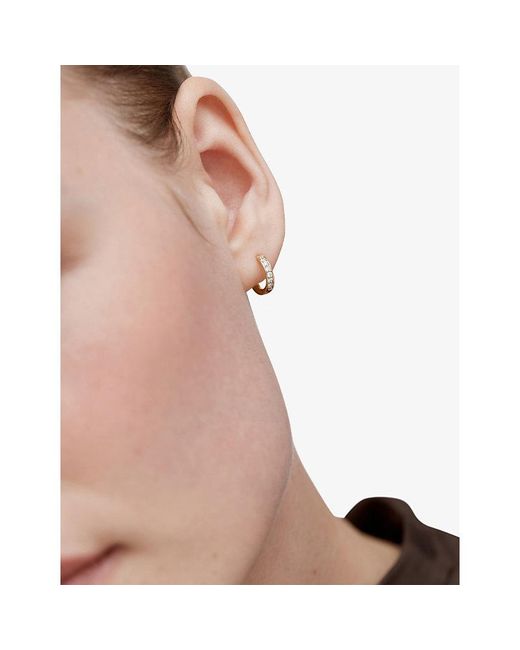 Monica Vinader Metallic Essential 18Ct Vermeil And 0.14Ct Lab-Grown Diamond Huggie Earrings