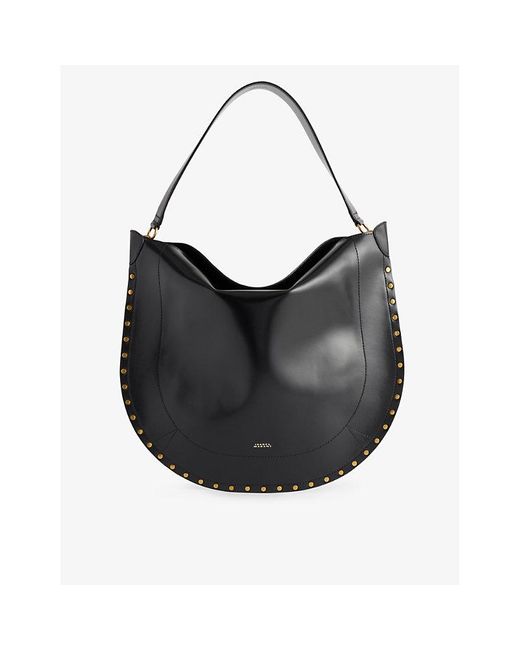 Isabel Marant Black Oskan Hobo Leather Shoulder Bag