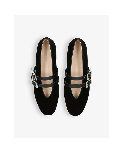 Le Monde Beryl Black Claudia Double-strap Leather Pumps