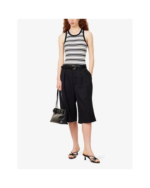 Samsøe & Samsøe Blue Alexo Striped Sleeveless Cotton Top