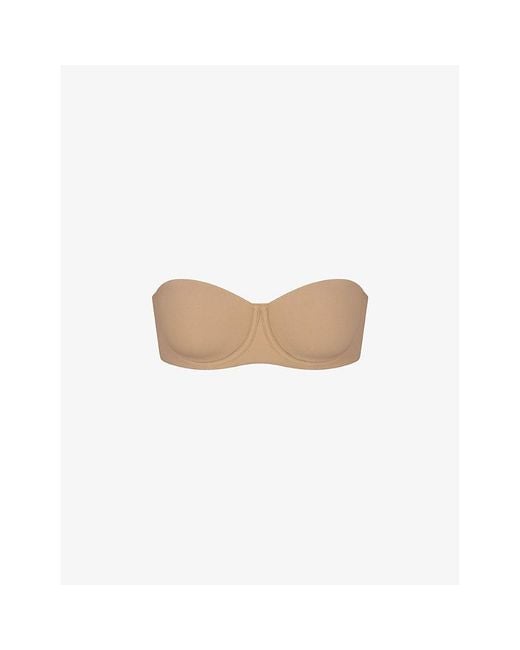 Skims White Fits Everybody Strapless Stretch-Woven Bra
