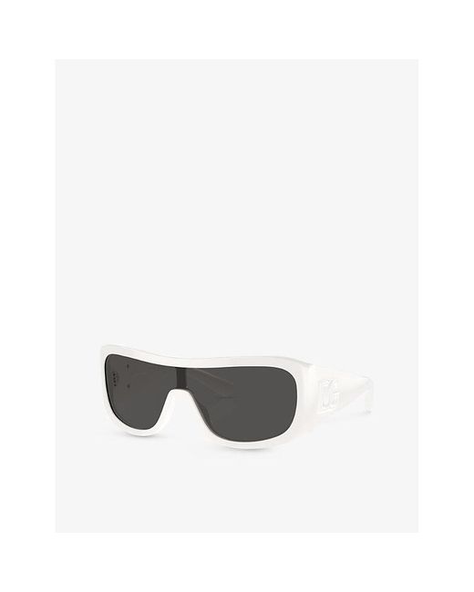Dolce & Gabbana Gray Dg4454 Rectangle-frame Acetate Sunglasses