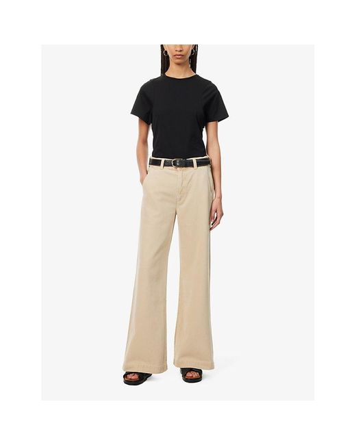 Citizens of Humanity Natural Beverly Mid-rise Wide-leg Woven Jeans