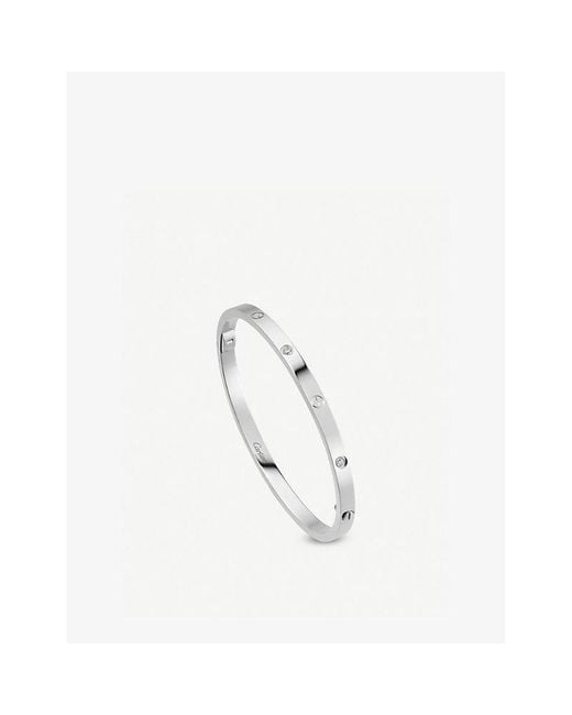 Cartier White Love Small 18Ct- And 6 Diamonds Bracelet