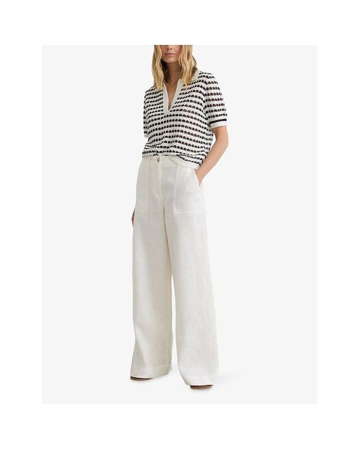 Reiss Multicolor Gemma Stripe-Pattern Cotton-Knit Polo