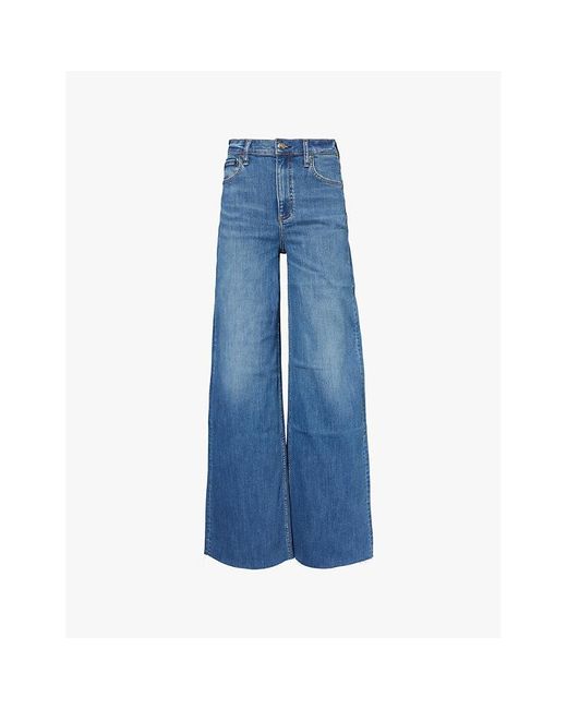 Rag & Bone Blue The Sofie High-Rise Wide-Leg Stretch-Denim Jeans