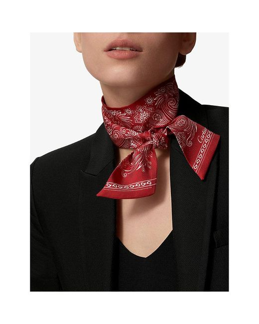 Cartier Red Double C De Graphic-print Silk-twill Scarf