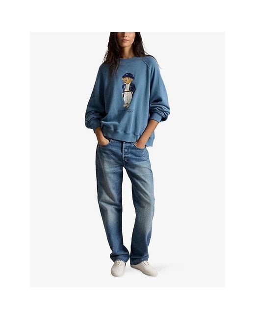 Polo Ralph Lauren Blue Branded Relaxed-Fit Cotton-Blend Sweatshirt