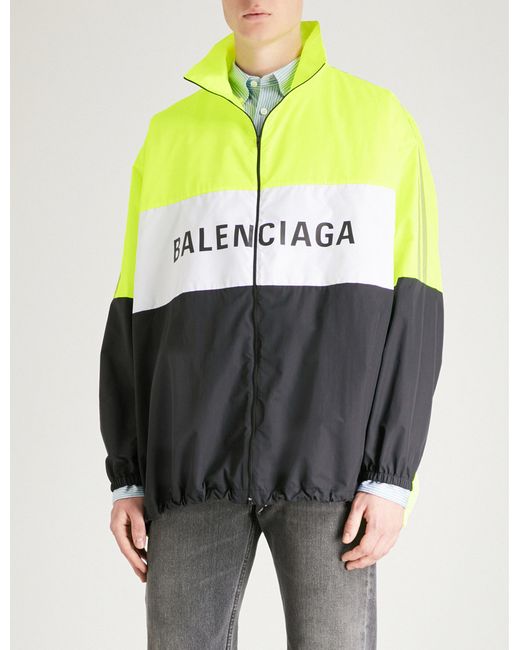 Balenciaga Multicolor Logo Zip Up Track Jacket for men