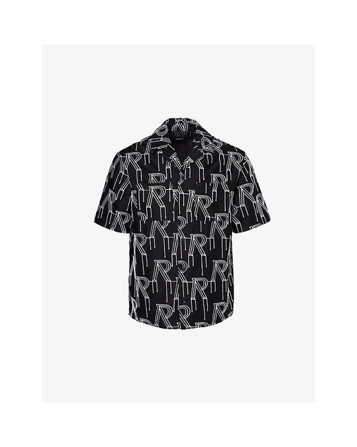 Represent Black Brand-embroidered Boxy-fit Cotton Shirt Xx for men