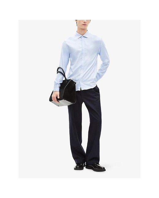 The Kooples White Long-Sleeved Slim-Fit Cotton Shirt for men