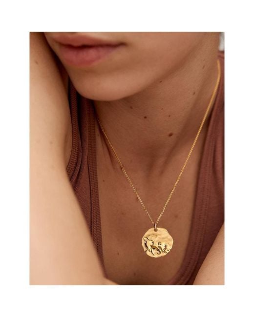 Monica Vinader Metallic Taurus Zodiac 18Ct Vermeil Pendant Necklace