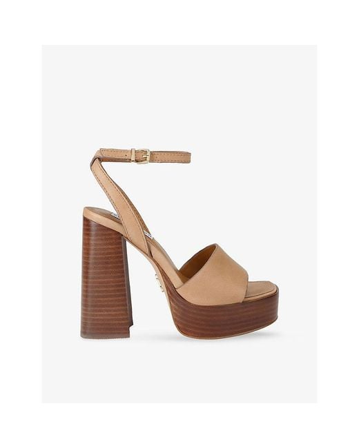 Steve Madden Brown Floria Leather Heeled Sandals