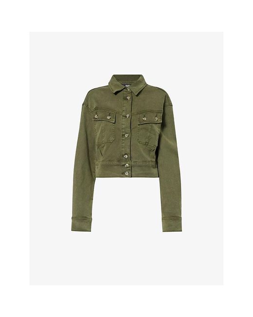 PAIGE Green Cerra Faded-wash Stretch-woven Jacket