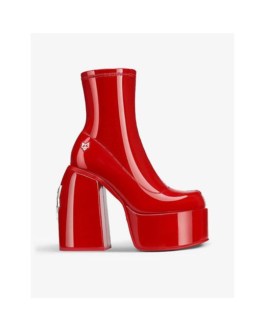 Naked Wolfe Red Sugar Faux-leather Ankle Boots