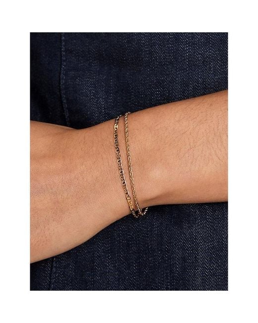 Astrid & Miyu Metallic Illusion Double Chain 18Ct-Plated Brass Bracelet