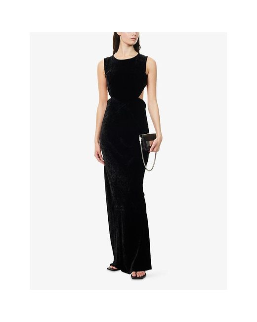 Rick Owens Black Open Back Sleeveless Woven Gown