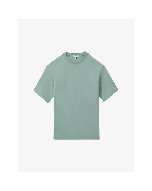 Reiss Green Tate Short-sleeve Relaxed-fit Cotton T-shirt for men