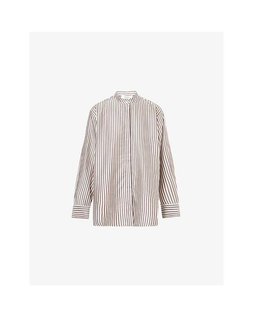 Stylein Brown Mandria Pinstripe Woven Shirt