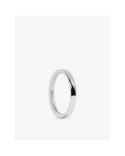 Monica Vinader White Essential Sterling- Stacking Ring