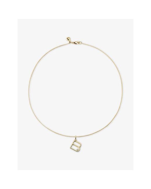 Monica Vinader White Initial B 18Ct Vermeil And 0.035Ct Lab-Grown Diamond Pendant Necklace