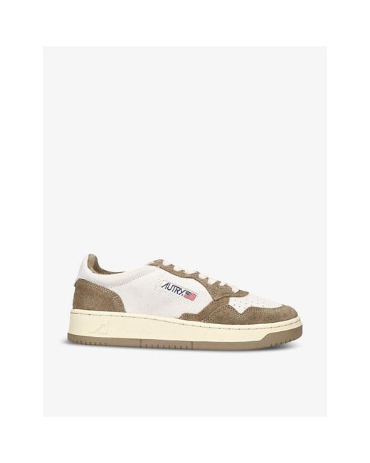 Autry Natural Medalist Brand-tab Leather Low-top Trainers