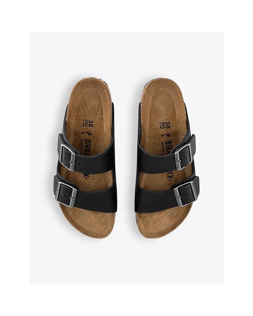 Birkenstock White Arizona Double-strap Leather Sandals