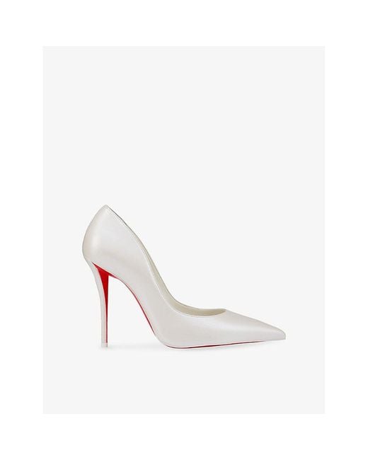 Christian Louboutin White Miss Z 100 Leather Heeled Courts