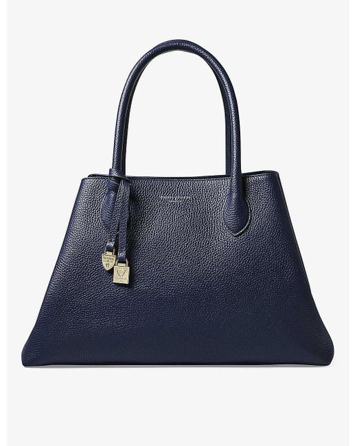Aspinal Blue Paris Large Logo-embellished Leather Tote Bag