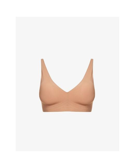 Wolford White Pure Skin V-Neck Stretch-Woven Bra