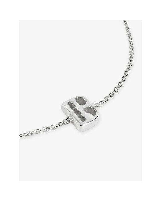 Monica Vinader White Initial B 925 Sterling Chain Bracelet