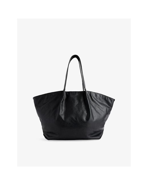 Represent Black Pleated Large Leather Tote Bag