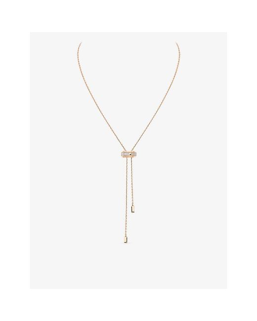 Messika White Moderniste Pave Tie 18Ct And 0.10Ct Diamond Necklace