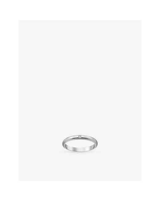 Cartier White 1895 And 0.01Ct Diamond Wedding Band