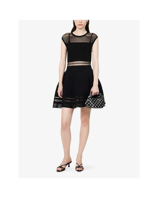 Jonathan Simkhai Black Sim Esri Sleeveless Sheer Woven Mini Dress