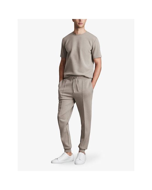 Reiss Gray Premier Pinched-seam Stretch-woven jogging Bottom for men