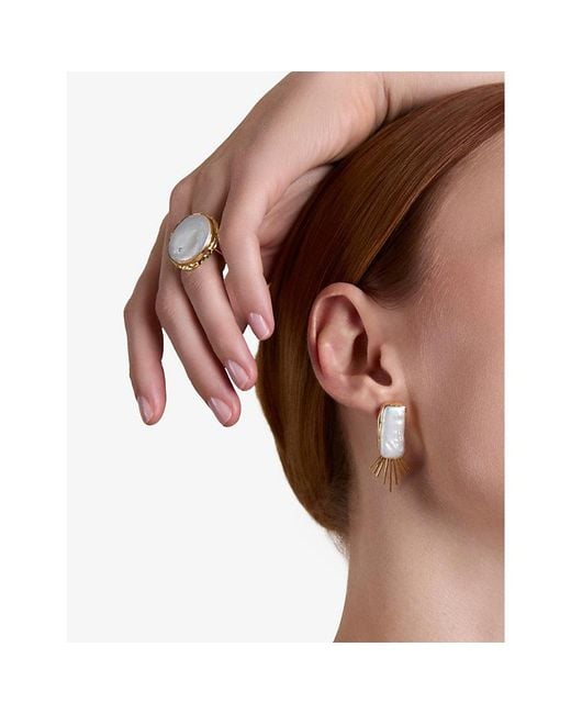 La Maison Du Couturier Metallic Ece London Theia And Pearl Earrings