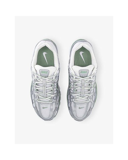 Nike White P-6000 Suede And Mesh Trainers