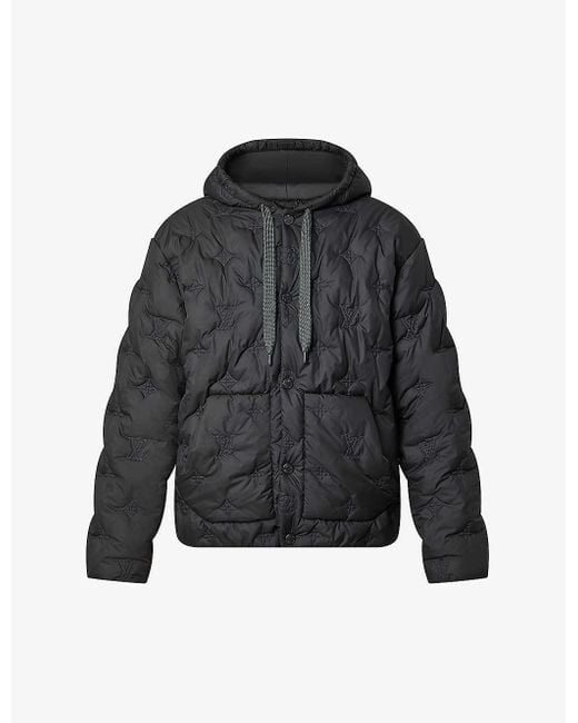 Louis Vuitton Black Monogram-embossed Quilted Shell Jacket for men
