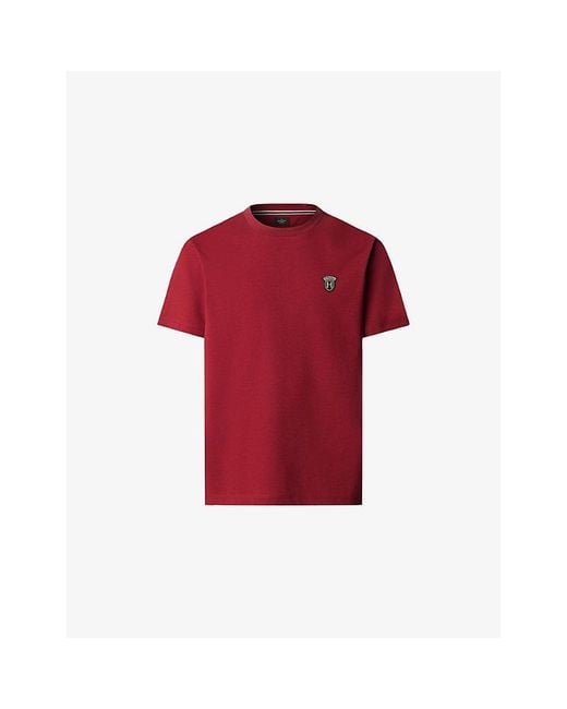 Hackett Red Heritage Branded-Badge Cotton-Jersey T-Shirt for men