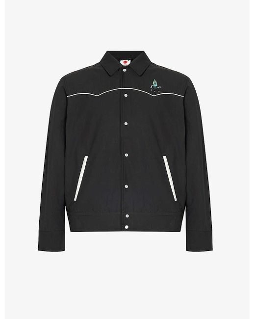 ICECREAM Black Logo-embroidered Cotton-blend Overshirt for men