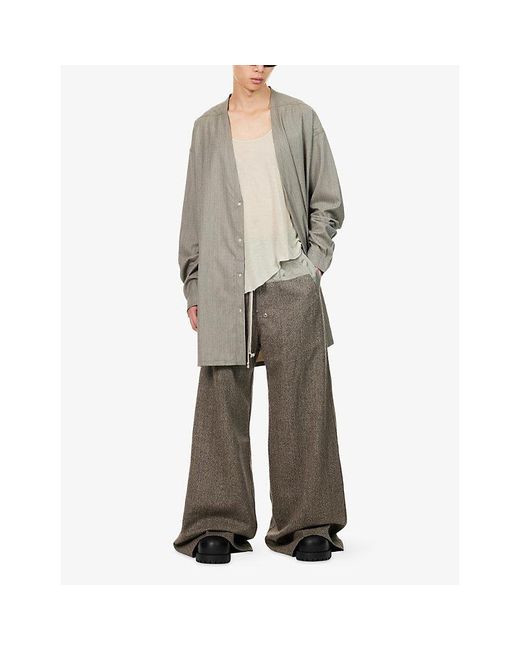 Rick Owens Gray Wide Bela Wool Trousers for men