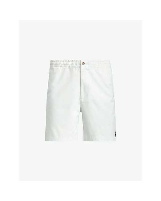 Polo Ralph Lauren White Polo Prepster Logo-Embroidered Stretch-Cotton Shorts for men