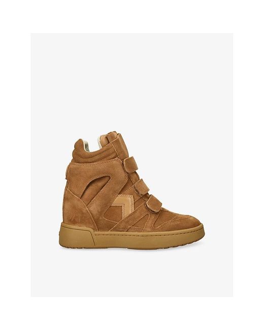 Isabel Marant Women's Brown Im3 High-Top Suede Wedge Sneakers