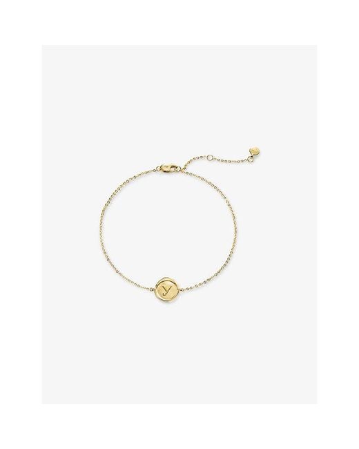 Monica Vinader Metallic Mini Initial Y Stamp 14Ct Solid- Chain Bracelet