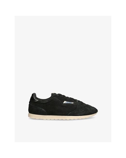 Autry Black Windspin Suede Low-Top Trainers for men