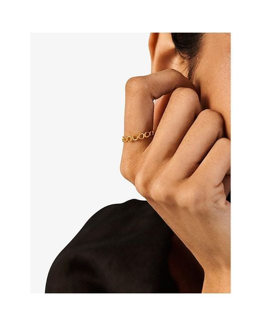 Monica Vinader Metallic Nura Open-Shape 18Ct-Plated Vermeil Sterling- Stacking Ring