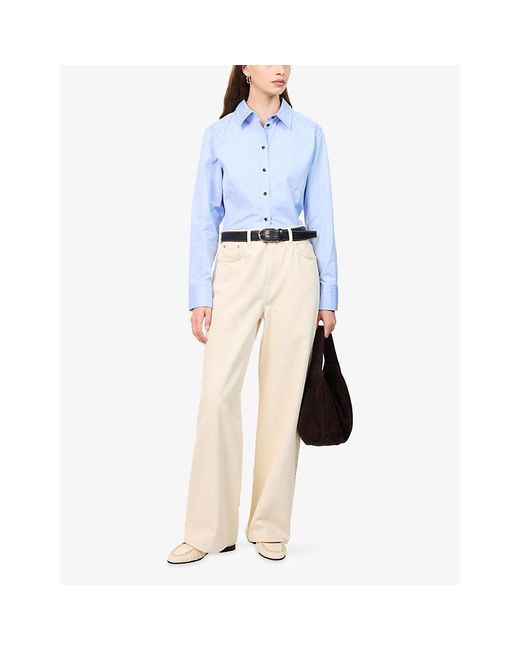 ME+EM Blue Perfectly Proportioned Cotton Shirt
