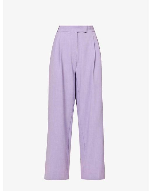 Camilla & Marc Purple Enora Straight-leg Mid-rise Woven Trousers